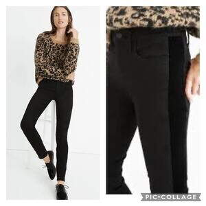 Madewell 9" Mid-Rise Skinny Jeans: Velvet Tuxedo Stripe Edition‎